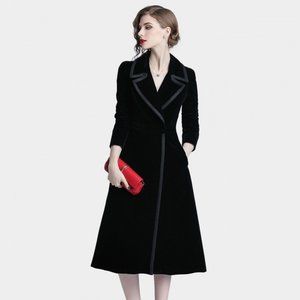 Tina Opulent Velvet Black Coat